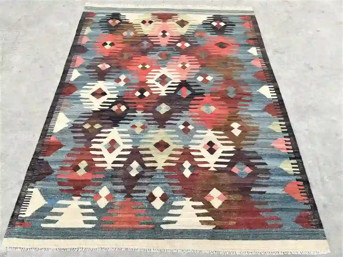 Main Image for Fabulous Blue and Red Kilim. Woven with tough, durable Afghan Wool.