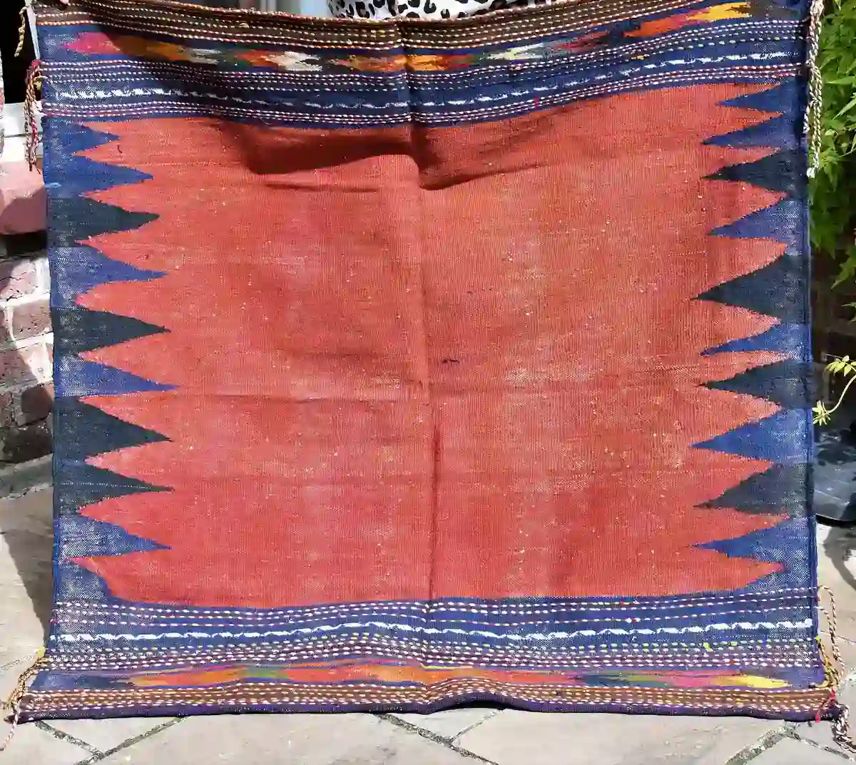 Main Image for Genuine Vintage Belouch Tribe Sofreh. Beautiful original flatwoven Nomadic artifact.