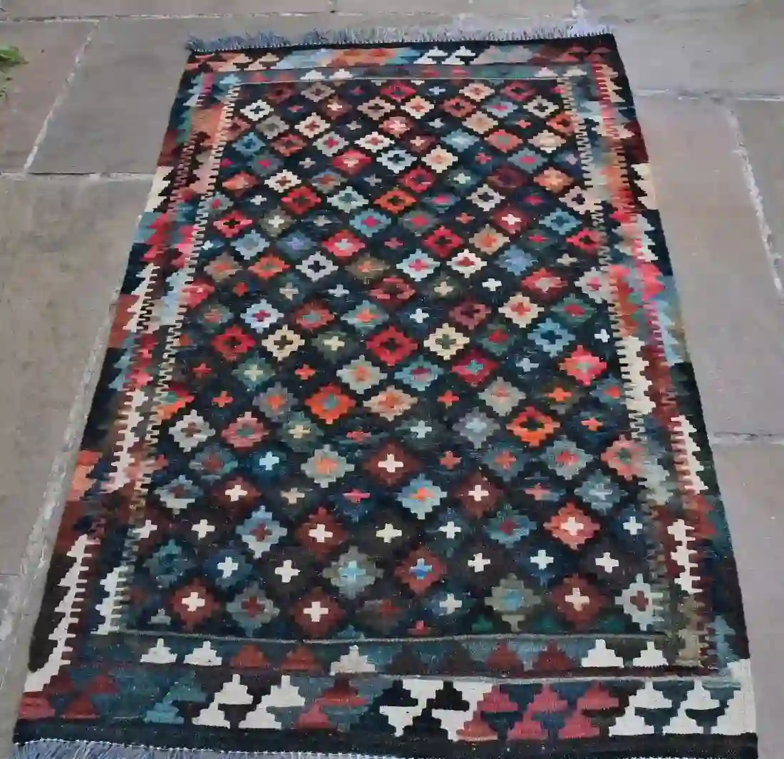 Main Image for Fabulous rich, intense colours!  Superb quality, Hand woven Afghan wool Kilim.