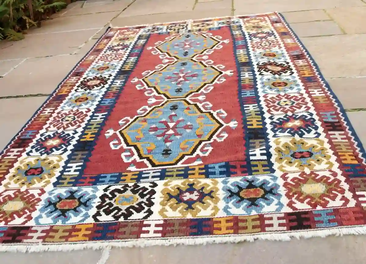 Main Image for Vintage 1960's, Hand Woven.100% wool. Kayseri Yahyali, Turkish Village Kilim.